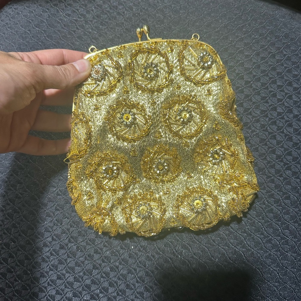 Elegant Gold Evening Clutch vintage
